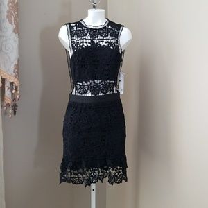 Aqua Lace Illusion Mini Dress